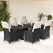 Set mobilier de grădină cu perne, 7 piese, negru, poliratan - WALTI WALTI