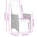 Set bistro de grădină cu perne, 9 piese, gri, poliratan - WALTI WALTI