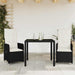 Set bistro de grădină cu perne, 3 piese, negru, poliratan - WALTI WALTI