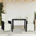 Set bistro de grădină cu perne, 3 piese, negru, poliratan - WALTI WALTI
