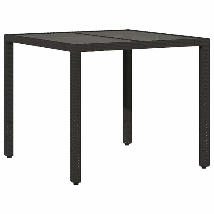 Set bistro de grădină cu perne, 5 piese, negru, poliratan - WALTI WALTI