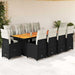 Set bistro de grădină, 11 piese, cu perne, negru, poliratan - WALTI WALTI