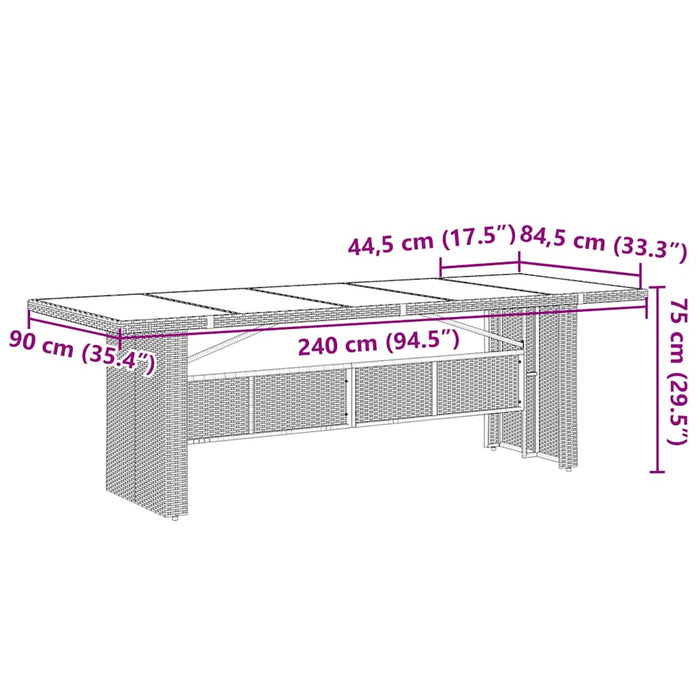 Set bistro de grădină cu perne, 11 piese, gri, poliratan - WALTI WALTI