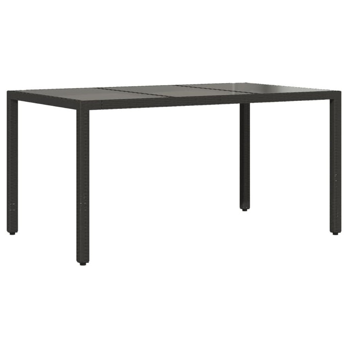 Set mobilier de grădină cu perne 5 piese negru poliratan&sticlă - WALTI WALTI