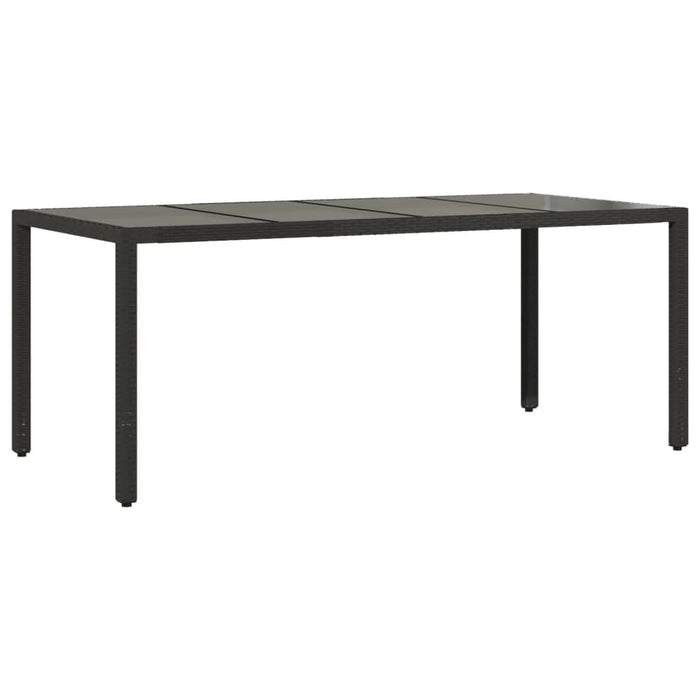 Set mobilier de grădină cu perne 7 piese negru poliratan&sticlă - WALTI WALTI