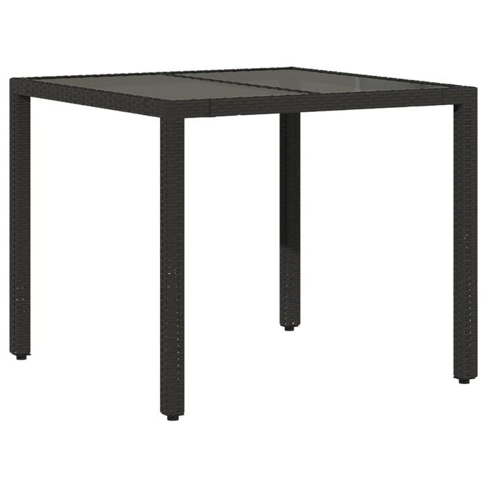 Set mobilier de grădină cu perne 5 piese negru poliratan&sticlă - WALTI WALTI