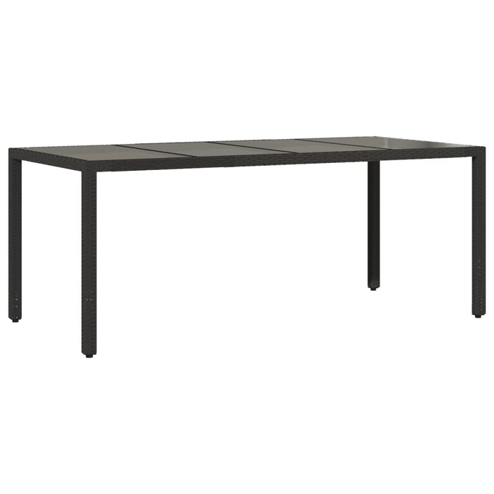Set mobilier de grădină cu perne 7 piese negru poliratan&sticlă WALTI