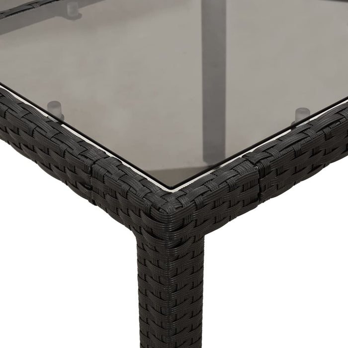Set mobilier de grădină cu perne 7 piese negru poliratan&sticlă WALTI