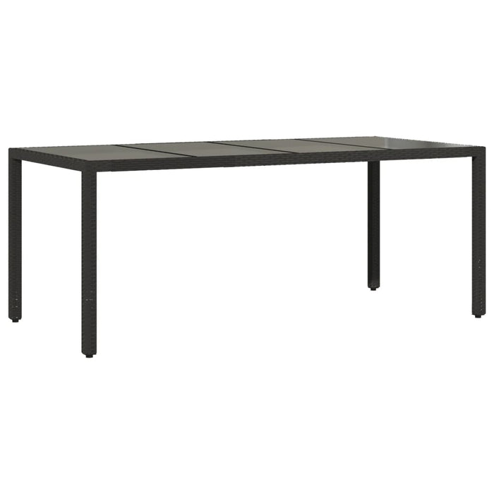 Set mobilier de grădină cu perne 9 piese negru poliratan&sticlă WALTI