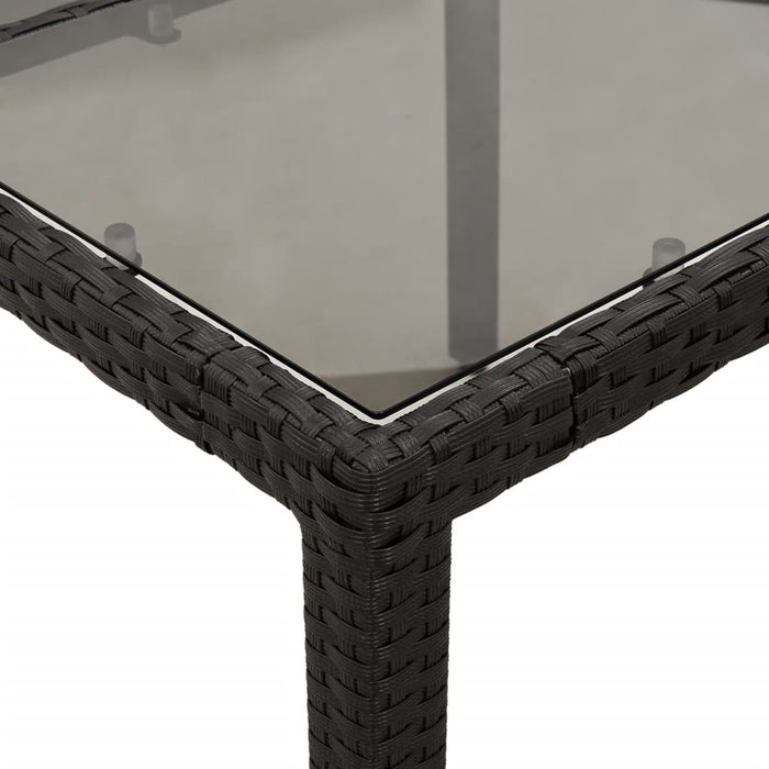 Set mobilier de grădină cu perne 9 piese negru poliratan&sticlă WALTI