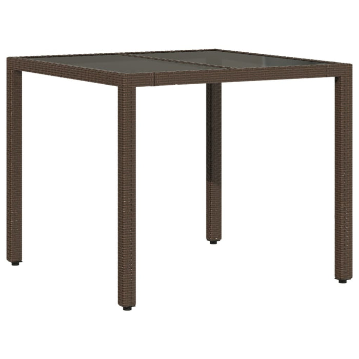 Set mobilier de grădină cu perne 3 piese maro poliratan&sticlă - WALTI WALTI