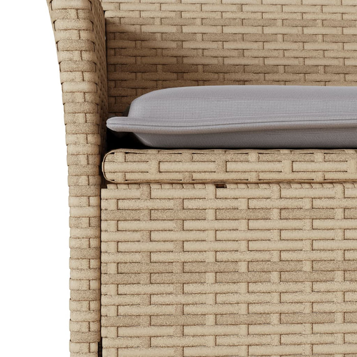 Set mobilier de grădină cu perne 7 piese bej poliratan & sticlă - WALTI WALTI
