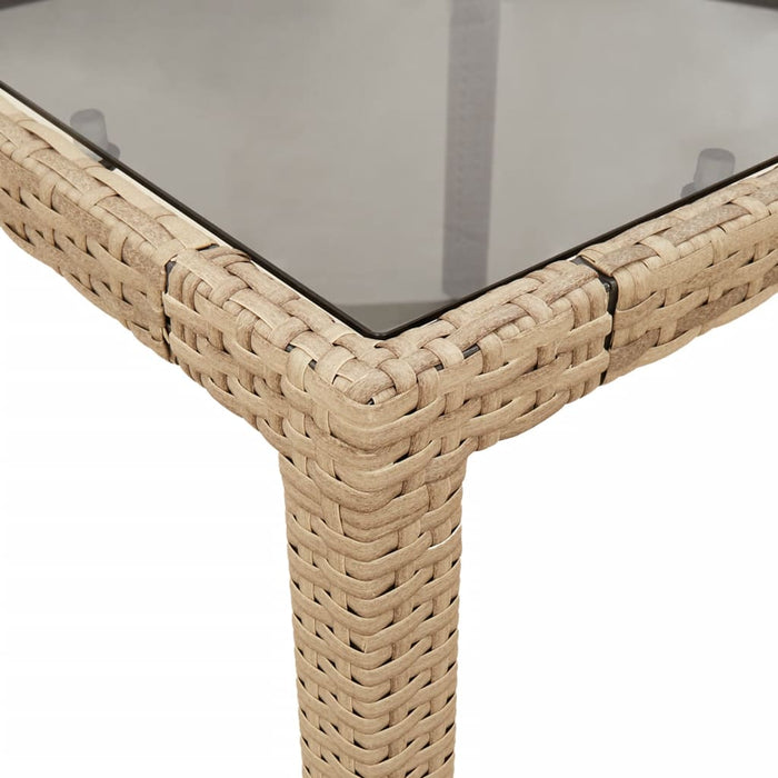 Set mobilier de grădină cu perne 7 piese bej poliratan & sticlă - WALTI WALTI