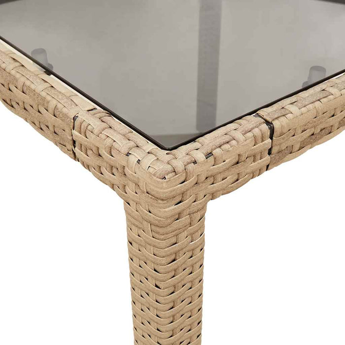 Set mobilier de grădină cu perne 9 piese bej poliratan & sticlă - WALTI WALTI