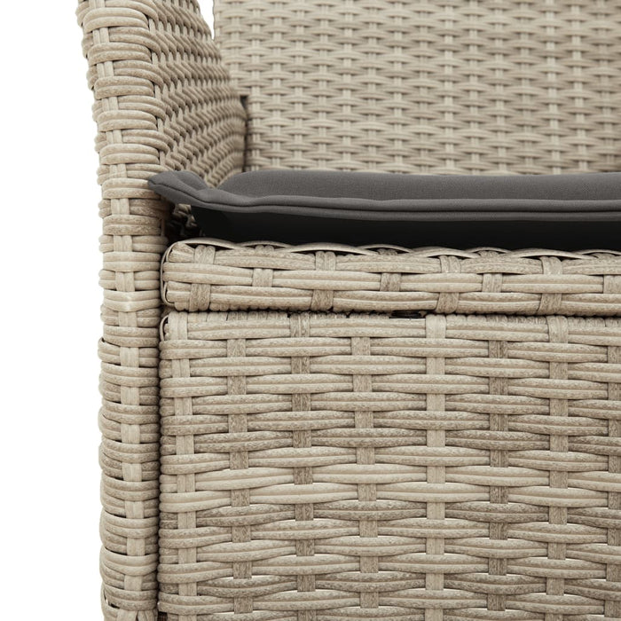 Set mobilier grădină perne 3 piese gri deschis poliratan sticlă - WALTI WALTI