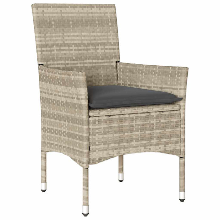 Set mobilier grădină perne 5 piese gri deschis poliratan sticlă - WALTI WALTI