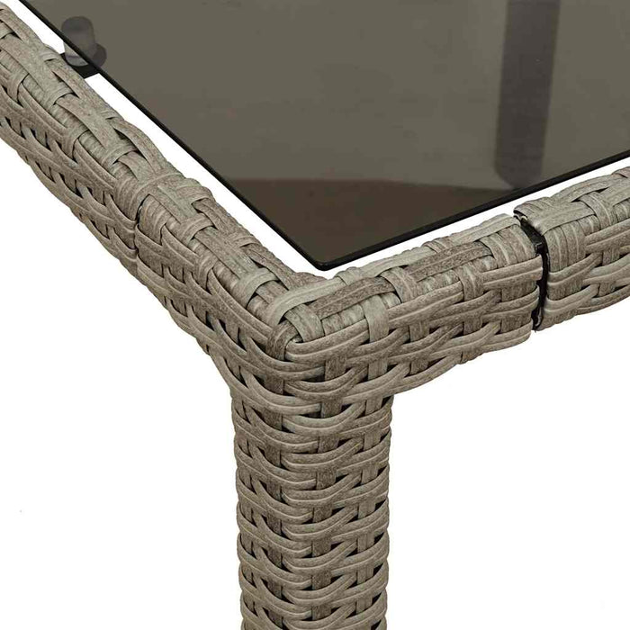 Set mobilier grădină perne 5 piese gri deschis poliratan sticlă - WALTI WALTI