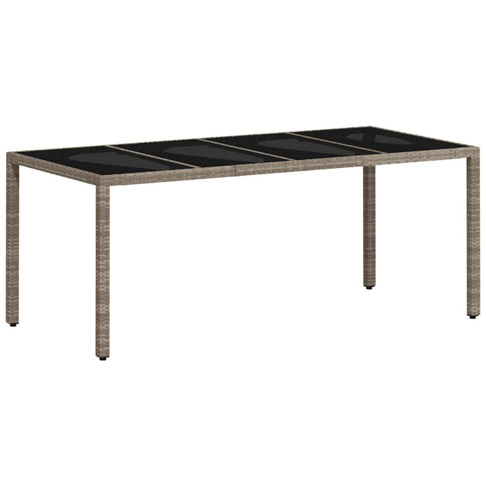 Set mobilier de grădină cu perne 9 piese gri poliratan & sticlă - WALTI WALTI