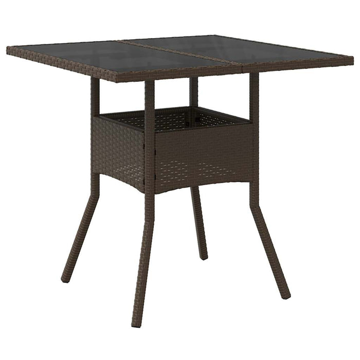 Set mobilier de grădină cu perne 3 piese maro poliratan&sticlă WALTI