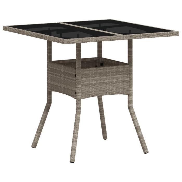 Set mobilier grădină perne 5 piese gri deschis poliratan sticlă - WALTI WALTI