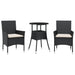 Set mobilier de grădină cu perne 3 piese negru poliratan&sticlă - WALTI WALTI