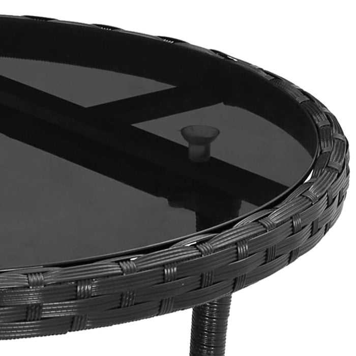 Set mobilier de grădină cu perne 5 piese negru poliratan&sticlă - WALTI WALTI