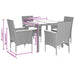 Set mobilier grădină perne 5 piese negru poliratan/lemn acacia - WALTI WALTI