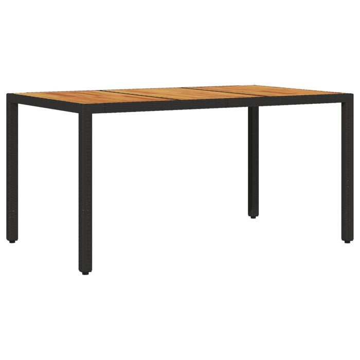 Set mobilier grădină perne 7 piese negru poliratan/lemn acacia - WALTI WALTI