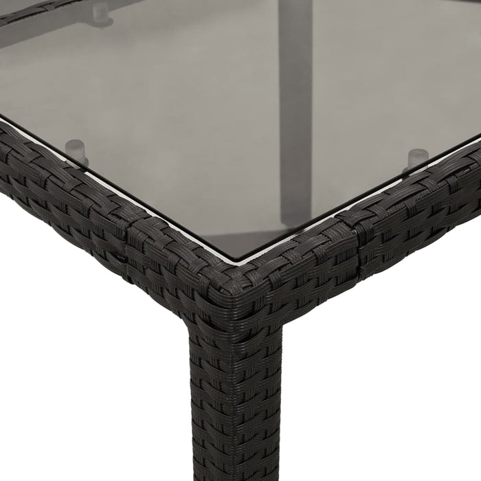 Set mobilier de grădină cu perne 9 piese negru poliratan&sticlă WALTI