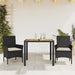 Set mobilier grădină perne 3 piese negru poliratan/lemn acacia - WALTI WALTI