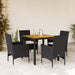 Set mobilier grădină perne 5 piese negru poliratan/lemn acacia - WALTI WALTI