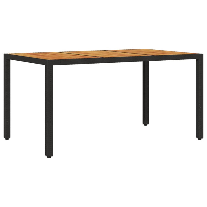 Set mobilier grădină perne 7 piese negru poliratan/lemn acacia - WALTI WALTI