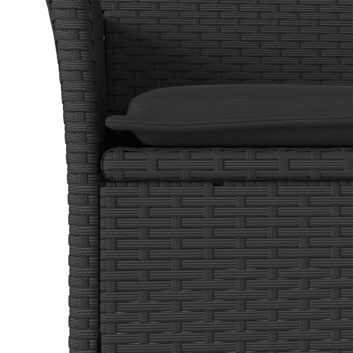 Set mobilier grădină perne 5 piese negru poliratan/lemn acacia - WALTI WALTI