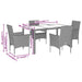 Set mobilier grădină perne 5 piese negru poliratan/lemn acacia - WALTI WALTI