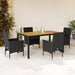 Set mobilier grădină perne 5 piese negru poliratan/lemn acacia - WALTI WALTI