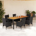 Set mobilier grădină perne 7 piese negru poliratan/lemn acacia - WALTI WALTI