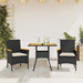 Set mobilier grădină perne 3 piese negru poliratan/lemn acacia - WALTI WALTI