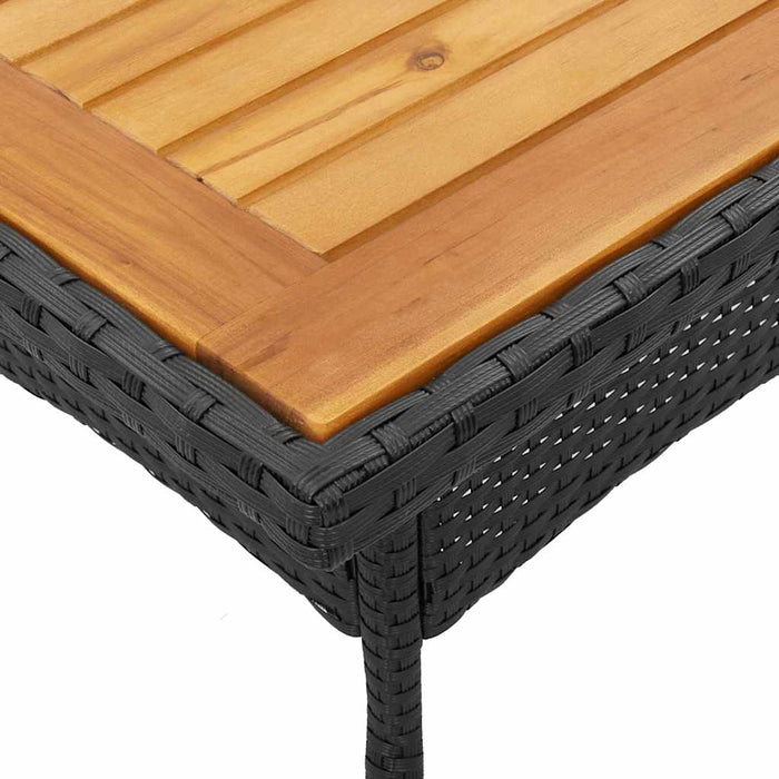 Set mobilier grădină perne 5 piese negru poliratan/lemn acacia - WALTI WALTI