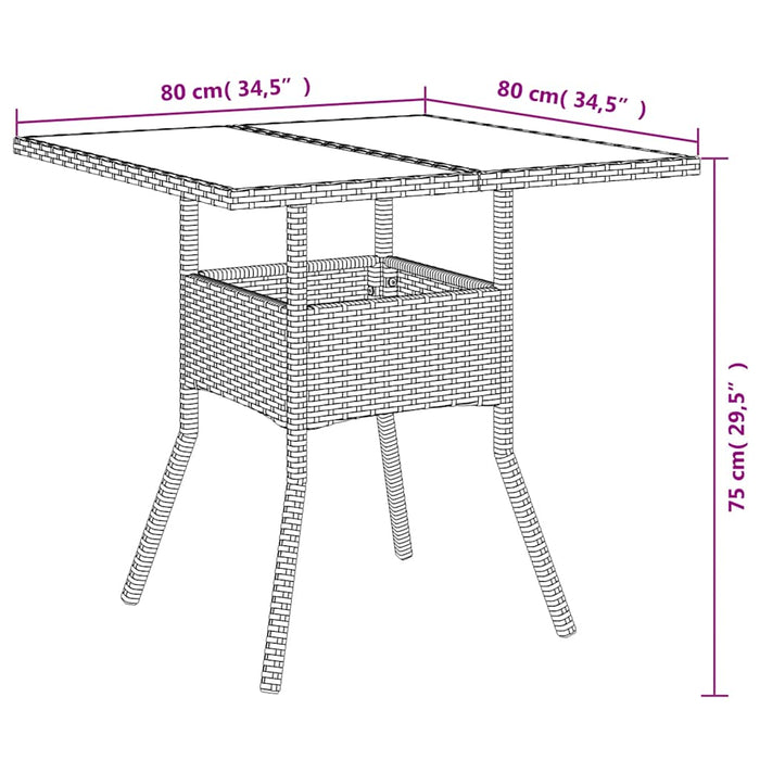 Set mobilier grădină perne 5 piese negru poliratan/lemn acacia - WALTI WALTI