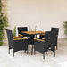 Set mobilier grădină perne 5 piese negru poliratan/lemn acacia - WALTI WALTI
