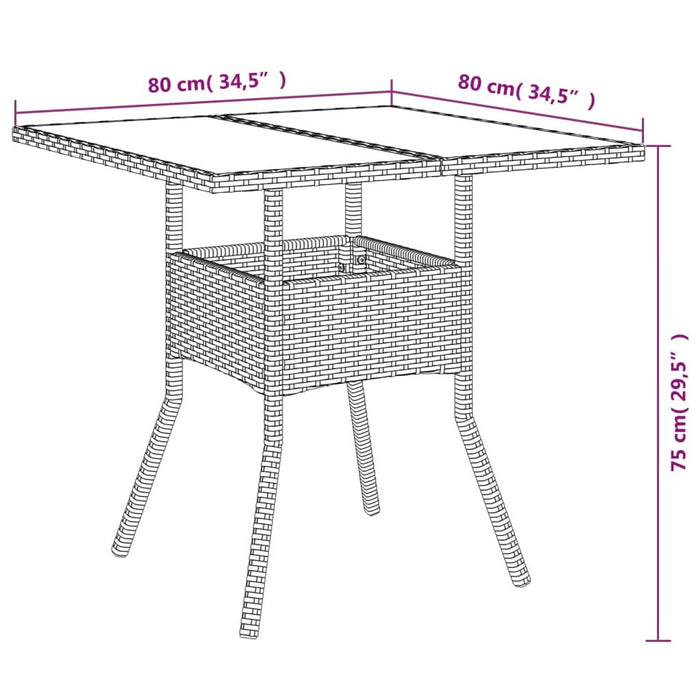 Set mobilier de grădină cu perne 5 piese gri poliratan & sticlă - WALTI WALTI