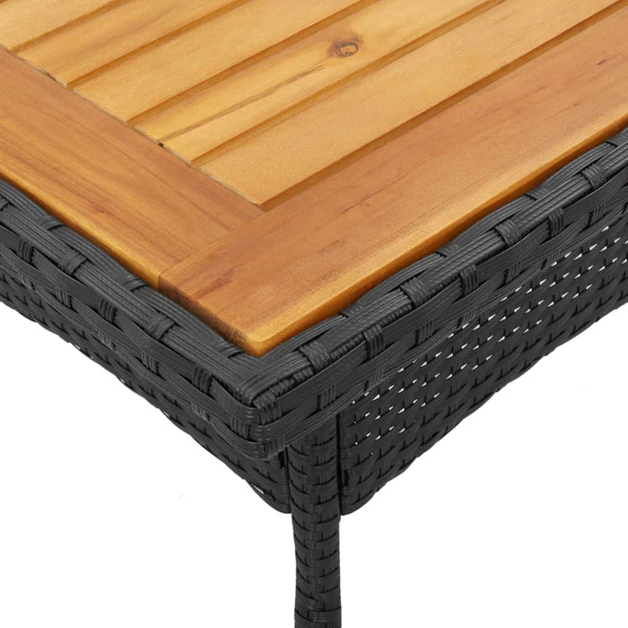 Set mobilier grădină perne 3 piese negru poliratan/lemn acacia - WALTI WALTI