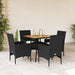 Set mobilier grădină perne 5 piese negru poliratan/lemn acacia - WALTI WALTI