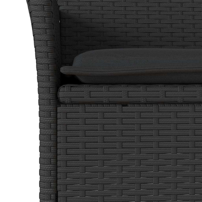 Set mobilier grădină perne 3 piese negru poliratan/lemn acacia - WALTI WALTI