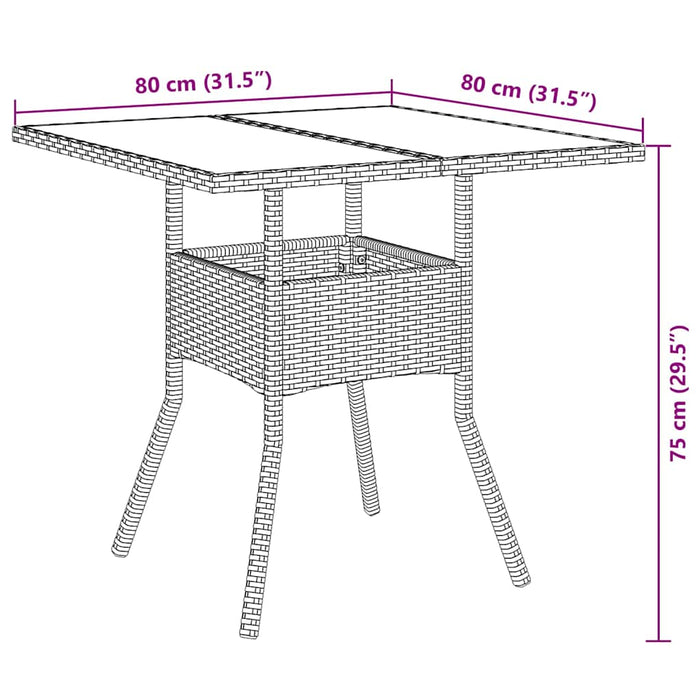 Set mobilier grădină perne 3 piese negru poliratan/lemn acacia - WALTI WALTI