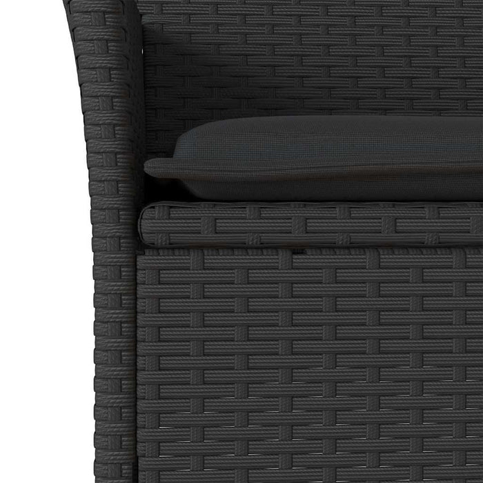 Set mobilier grădină perne 5 piese negru poliratan/lemn acacia - WALTI WALTI