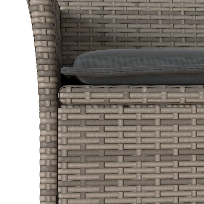 Set mobilier grădină cu perne 3 piese gri poliratan/lemn acacia - WALTI WALTI