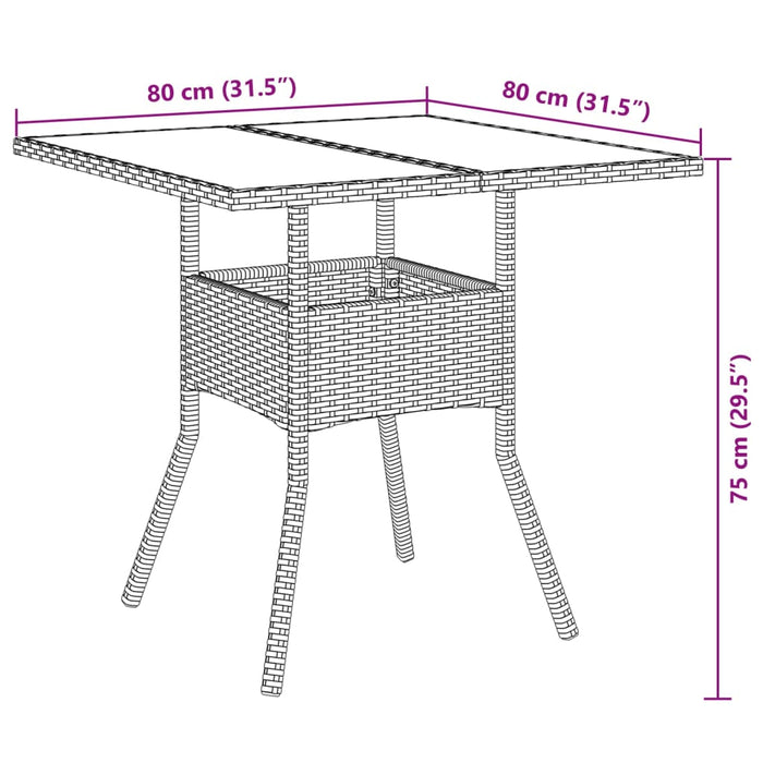 Set mobilier grădină cu perne 3 piese gri poliratan/lemn acacia - WALTI WALTI