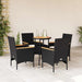 Set mobilier grădină perne 5 piese negru poliratan/lemn acacia - WALTI WALTI