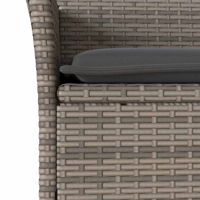 Set mobilier grădină cu perne 5 piese gri poliratan/lemn acacia - WALTI WALTI